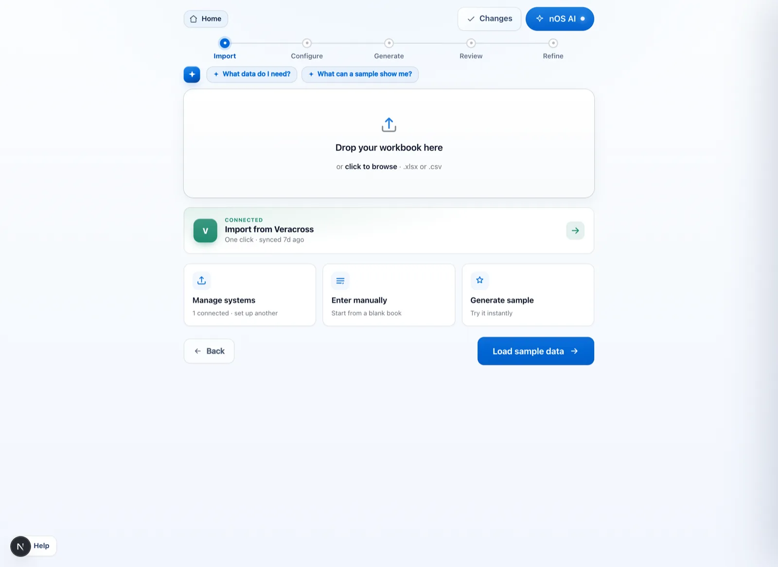 nOS guided mode — bring in your data