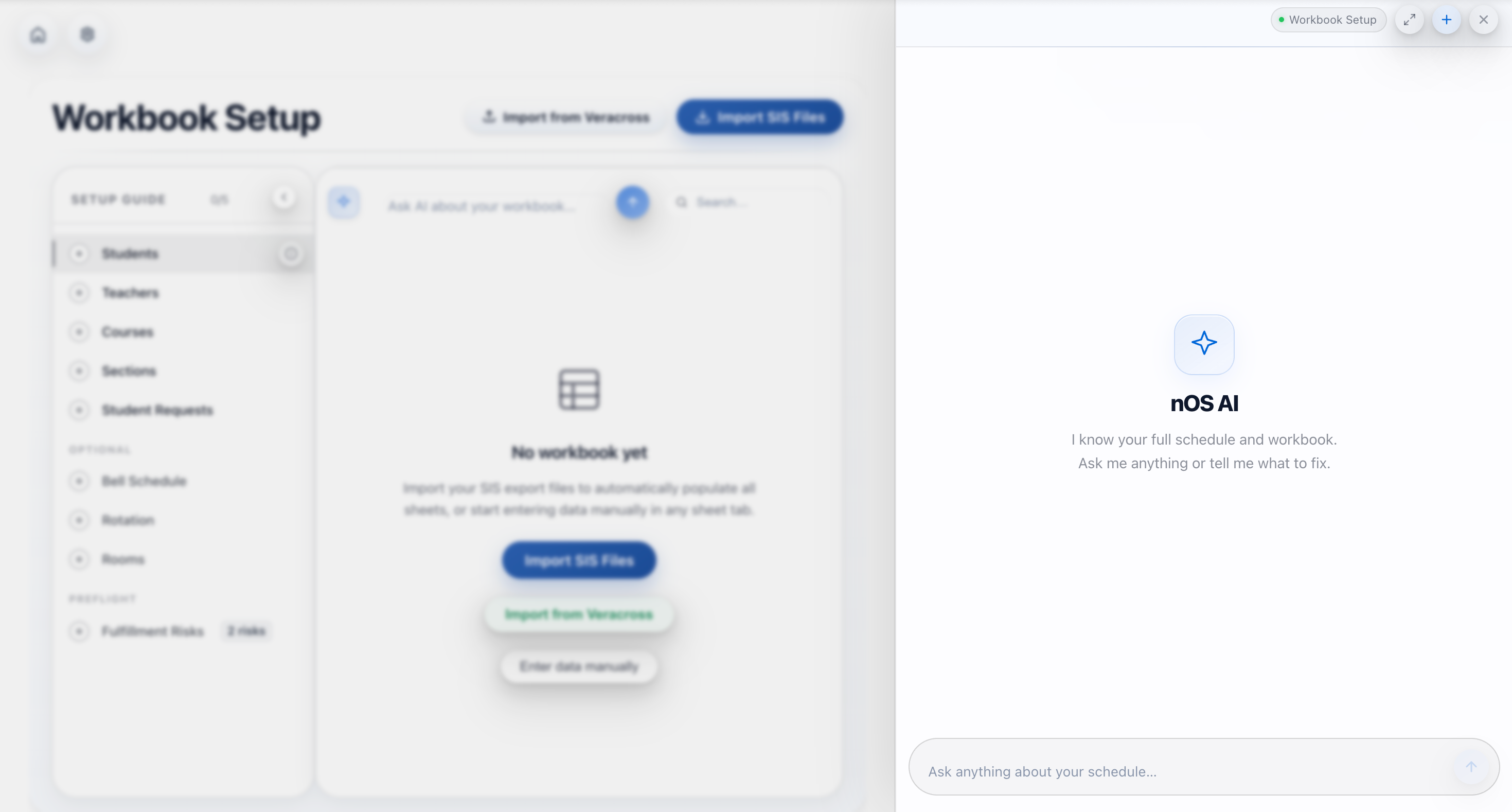 Workbook Setup with nOS AI assistant